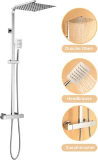 AuraLum max Thermostatische Regendoucheset Ø30 cm Chroom