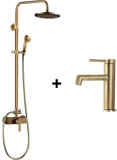 Auralum Max Vintage Regendouche Doucheset Ø20 cm Goud