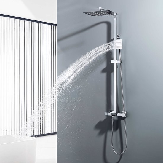 Auralum Regendouche met Thermostaatkraan Chroom RVS
