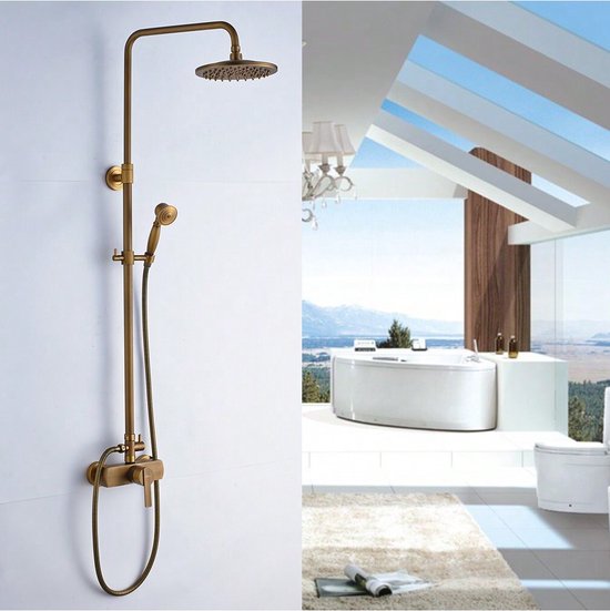Auralum Regendouche Set Retro Antiek Koper