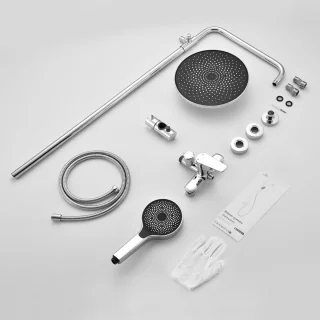 Auralum Regendoucheset Chroom/Zwart