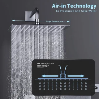 AUYI Rain Shower Head Square 30x30 cm