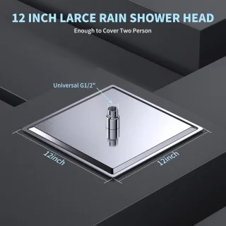 AUYI Square Rain Shower Head 30x30 cm Stainless Steel