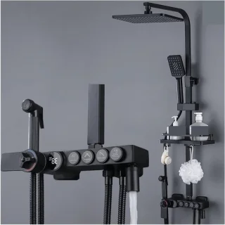 Baden Douchearmatuur Set 8 Inch Zwart
