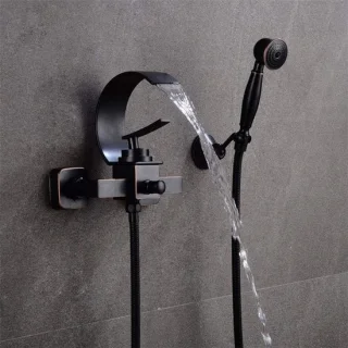 Badkamer douche set badkraan systeem 201-300 mm zwart