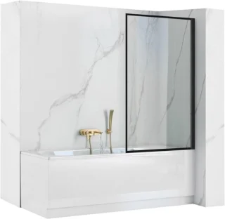 Badscherm Lagos 80 x 140 cm zwart