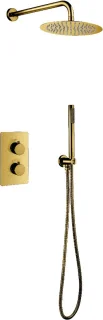 Bally Inbouw Thermostatische Regendouche 25cm Geborsteld Goud