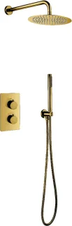 Bally Inbouw Thermostatische Regendouche 25cm Geborsteld Goud