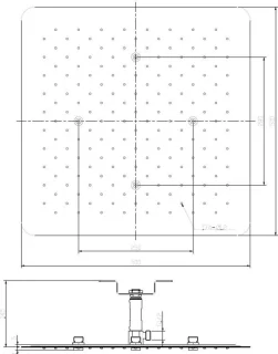 Bally UFO Inbouw Hoofddouche Vierkant 50x50 cm Chroom