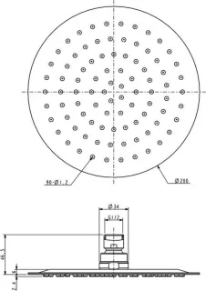 Bally UFO Luxe Rond 200mm Hoofddouche Chroom