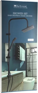 Bathroom Solutions Regendouche set 150cm Matzwart