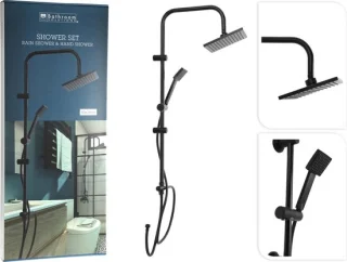 Bathroom Solutions Regendouche set 150cm Matzwart