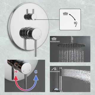 Beärsk Luxe 30cm Ronde Inbouw Regendouche Set