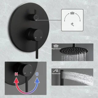 Beärsk Luxe 30cm Ronde Inbouw Regendouche Set