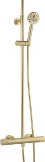 Ben Engraved Cross regendoucheset 25 cm geborsteld messing PVD