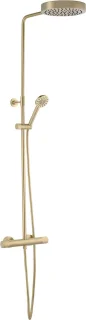 Ben Engraved Cross regendoucheset 25 cm geborsteld messing PVD