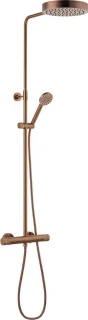 Ben Engraved Cross Regendoucheset 25cm Geborsteld Koper PVD