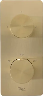 Ben Engraved Cross regendoucheset Ø25cm geborsteld messing PVD