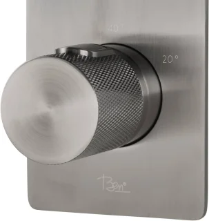 Ben Engraved Cross Slim inbouw regendoucheset Ø25cm gunmetal pvd