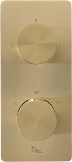 Ben Engraved Cross Slim regendoucheset 25cm geborsteld messing PVD