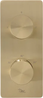 Ben Engraved Line inbouw regendoucheset 25cm geborsteld messing PVD