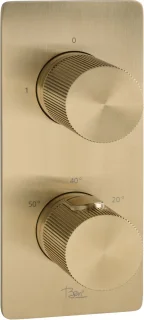 Ben Engraved Line inbouw regendoucheset 25cm geborsteld messing PVD