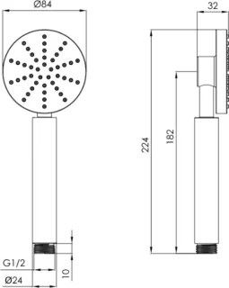 Ben Engraved Line inbouw regendoucheset 25cm mat zwart