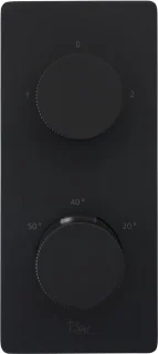 Ben Engraved Line inbouw regendoucheset Ø25cm mat zwart