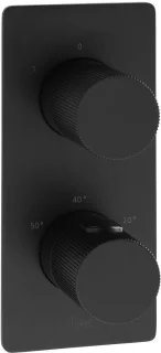 Ben Engraved Line inbouw regendoucheset Ø25cm mat zwart