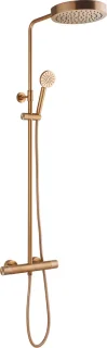 Ben Engraved Line regendouche Ø25cm geborsteld koper PVD