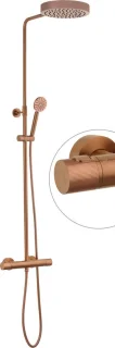 Ben Engraved Line regendouche Ø25cm geborsteld koper PVD