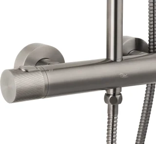 Ben Engraved Line regendouche Ø25cm gunmetal PVD
