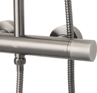 Ben Engraved Line regendouche Ø25cm gunmetal PVD