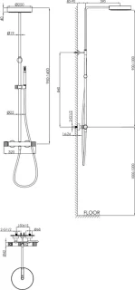 Ben Engraved Line regendoucheset 25cm chroom