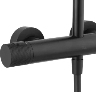 Ben Engraved Line regendoucheset 25cm mat zwart