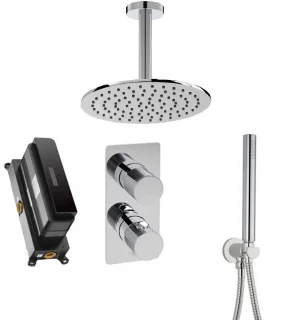 Ben Engraved Line Slim inbouw regendoucheset 25 cm chroom
