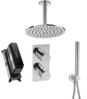 Ben Engraved Line Slim inbouw regendoucheset 25 cm chroom