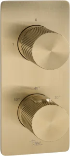 Ben Engraved Line Slim inbouw regendoucheset Ø25cm geborsteld messing