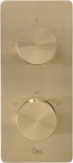 Ben Engraved Line Slim inbouw regendoucheset Ø25cm geborsteld messing