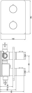 Ben Lavion 250 Inbouw Regendoucheset 25cm Geborsteld Messing PVD