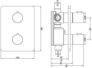 Ben Lavion 250 inbouw regendoucheset chroom