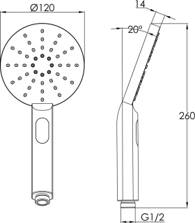 Ben Lavion 250 inbouw regendoucheset geborsteld koper