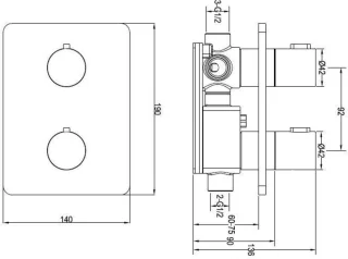 Ben Lavion 250 inbouw regendoucheset mat zwart