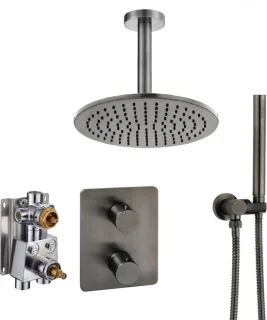 Ben Lavion 250 regendoucheset plafondaansluiting gunmetal