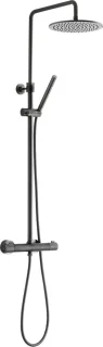 Ben Lavion Regendouche 25cm Thermostaat Geborsteld Zwart Rond