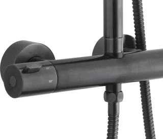 Ben Lavion Regendouche 25cm Thermostaat Geborsteld Zwart Rond