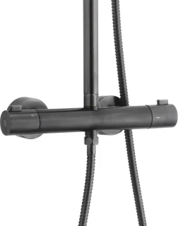 Ben Lavion Regendouche 25cm Thermostaat Geborsteld Zwart Rond