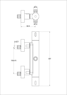 Ben Lavion Regendouche Ø 25cm Rond Messing Thermostaatkraan