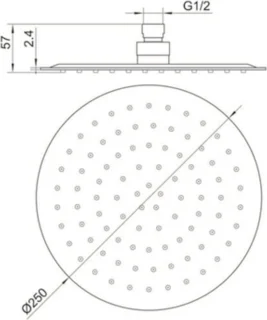 Ben Lavion Regendouche Rond 25cm met Thermostaatkraan Koper