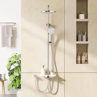 Benelux Select Douchekraan Regendoucheset Chroom RVS